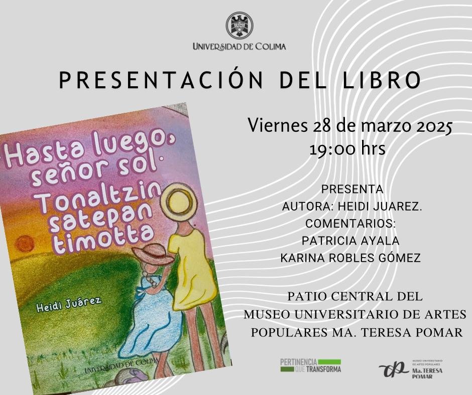 Invitan a presentación del libro “Hasta luego Señor Sol”