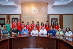 Visitan al rector seleccionados de handball de playa