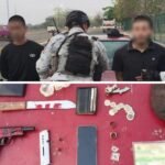 Guardia Nacional detiene a dos personas con armas y droga en Villa de Álvarez