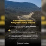 Alerta Seidum por cierre total nocturno de la autopista Colima-Manzanillo, de 12 de la noche a 5 de la mañana este lunes