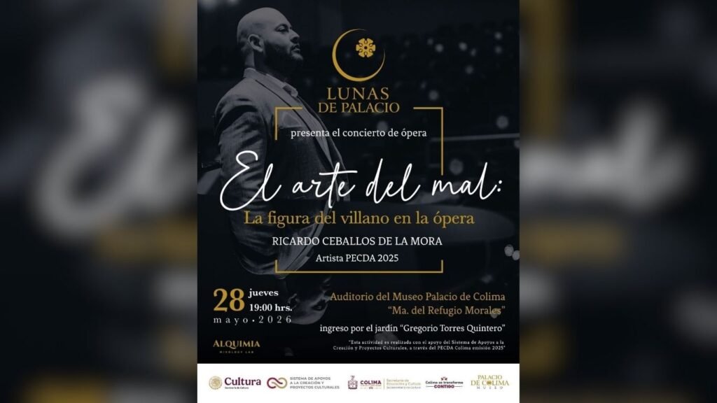 Cantante Ricardo Ceballos regresa a Colima a ofrecer concierto gratuito, en las ‘Lunas de Palacio’ La Subsecretaría de Cultura del Gobierno del Estado de Colima que encabeza la gobernadora Indira