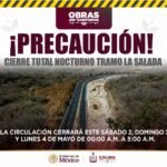 Seidum Colima anuncia cierre total nocturno en autopista Colima-Manzanillo este sábado, domingo y lunes