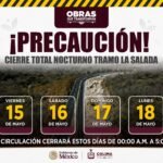 Seidum anuncia cierre nocturno temporal en autopista Colima-Manzanillo este viernes, sábado, domingo y lunes
