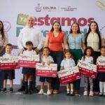 Indira Vizcaíno entrega Mi ColiBeca para Empezar a estudiantes de prescolares públicos de Villa de Álvarez