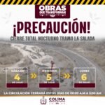 Seidum Colima informa cierre total nocturno en ‘La Salada’ este sábado, domingo y lunes