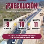 Seidum Colima anticipa cierre total nocturno en el tramo La Salada este domingo, lunes y martes