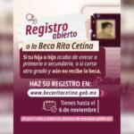 Educación Colima invita a registrar estudiantes de primaria y secundaria a la Beca ‘Rita Cetina’; cierra el 6 de noviembre